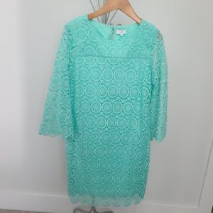 Crown & Ivy Womens 6 Petite Dress, Crocheted Lace, Lined